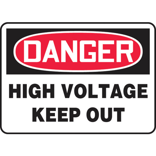 Accuform KB70790V Sign, Danger High Voltage Keep Out, 7