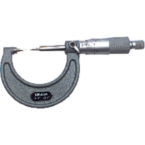 Mitutoyo MT80112-153 0-25 mm Measuring Range-0.01 mm Graduation - Ratchet Thimble - High Speed Steel Face - Point Micrometer