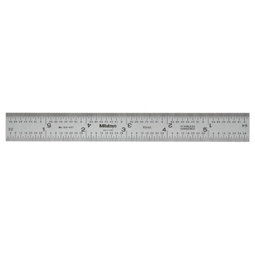 Mitutoyo MT80180-402U Combination Square Blade - Model 180-402U-6"-16R Graduation - Regular