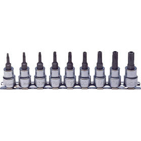 Ko-ken RS3025/9-HOLE 3/8 Sq. Dr. Bit Socket set TORX T10H-T50H Tamper Resistant 200mm  9 pieces