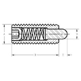 TE-CO 63705X METRIC SPRING PLUNGER LIGHT END FORCE M6 X 1.0