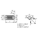 KIPP K0309.05 SPRING PLUNGER STANDARD SPRING FORCE D=M05 L=12, STEEL, COMP:BALL STEEL