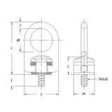 ACTEK AK57112 5,000 LBS COIL FORGED HOIST RING 3/4-4.5 COIL THREAD E=3 200% PROOF-LOAD TESTED W/SERIAL #